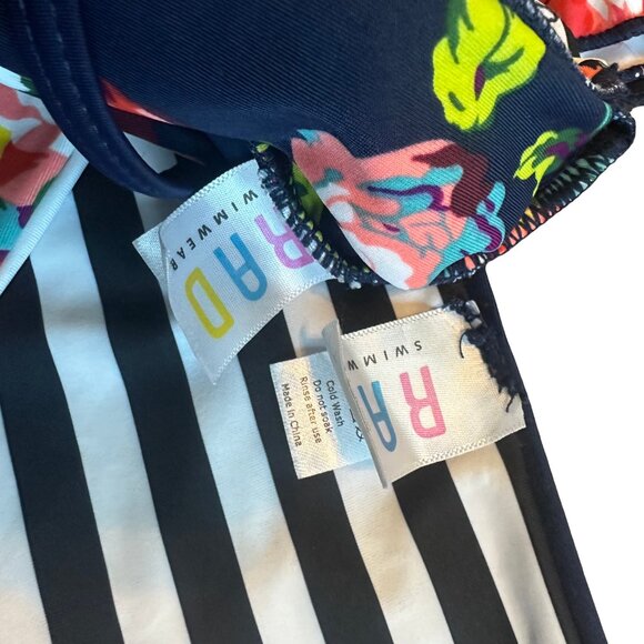 Rad Swimwear Breanne Two Piece Swimsuit Tankini Top High Waisted Bottoms Size XS - Picture 14 of 15